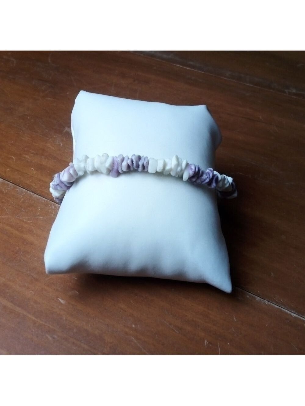 Bracelet White Purple Stones Brass